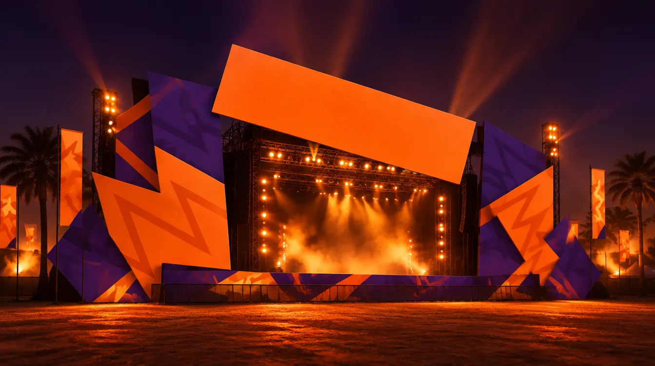 Visualisation conceptuelle d’une installation de festival aux couleurs Zone C
